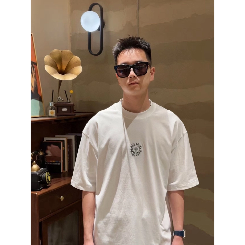 Chrome Hearts Sanskrit Horseshoe Embroidery Short Sleeve 133