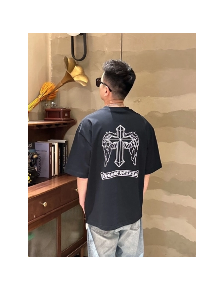 Chrome Hearts Gothic Letter Wing Print Short Sleeve 134
