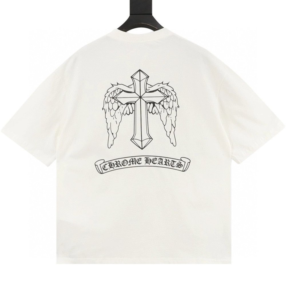 Chrome Hearts Gothic Letter Wing Print Short Sleeve 135