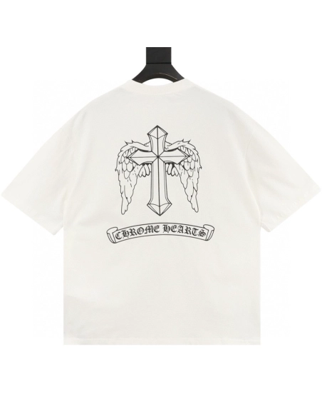 Chrome Hearts Gothic Letter Wing Print Short Sleeve 135