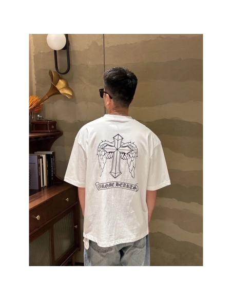 Chrome Hearts Gothic Letter Wing Print Short Sleeve 135