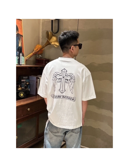 Chrome Hearts Gothic Letter Wing Print Short Sleeve 135