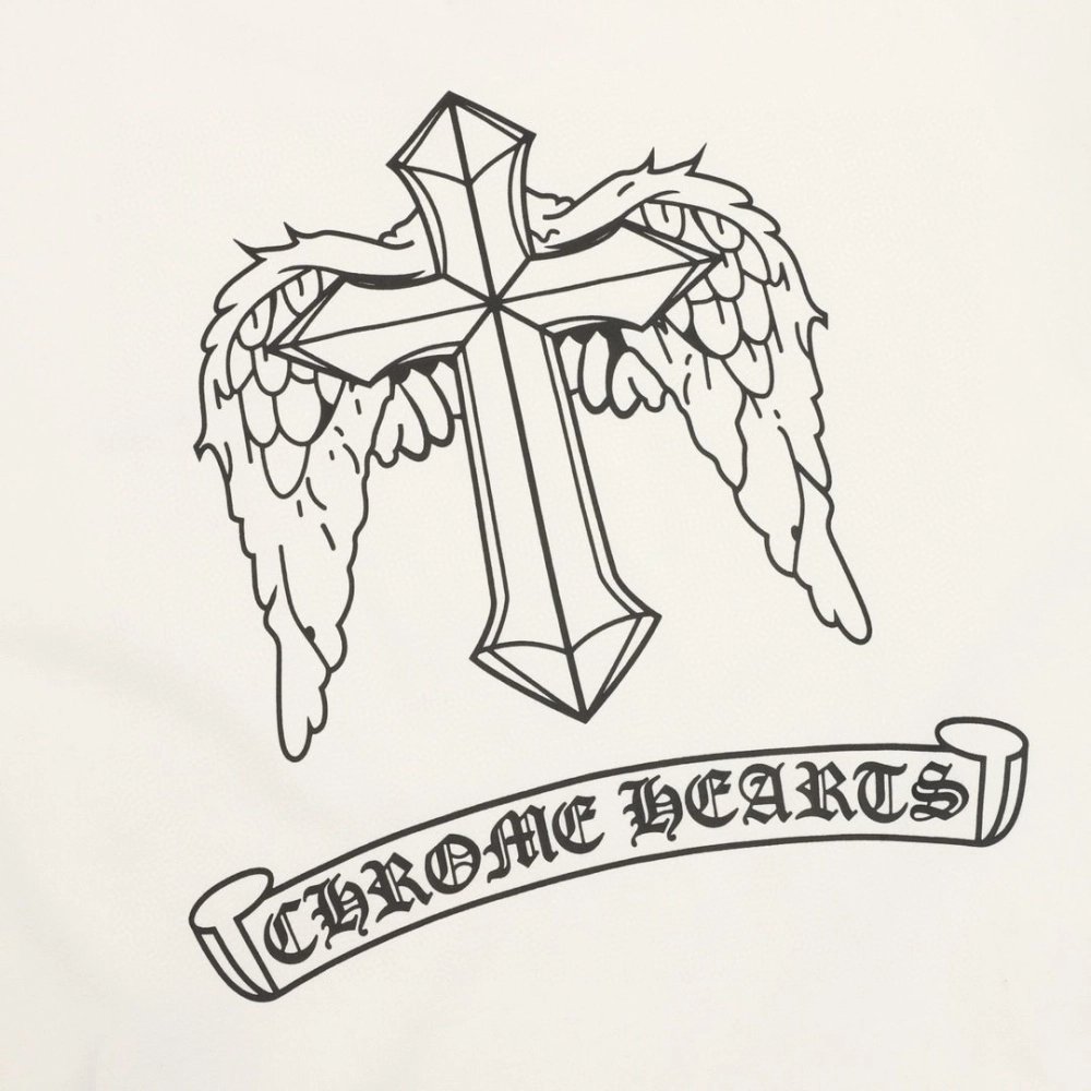 Chrome Hearts Gothic Letter Wing Print Short Sleeve 135