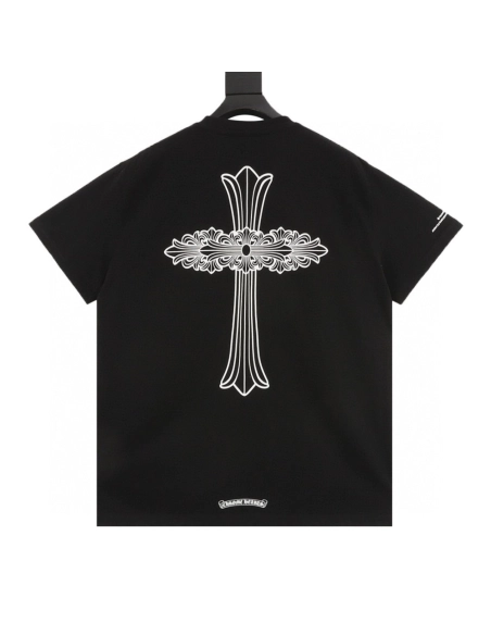 Chrome Hearts Sanskrit Large Cross Flower Print Short Sleeve 146