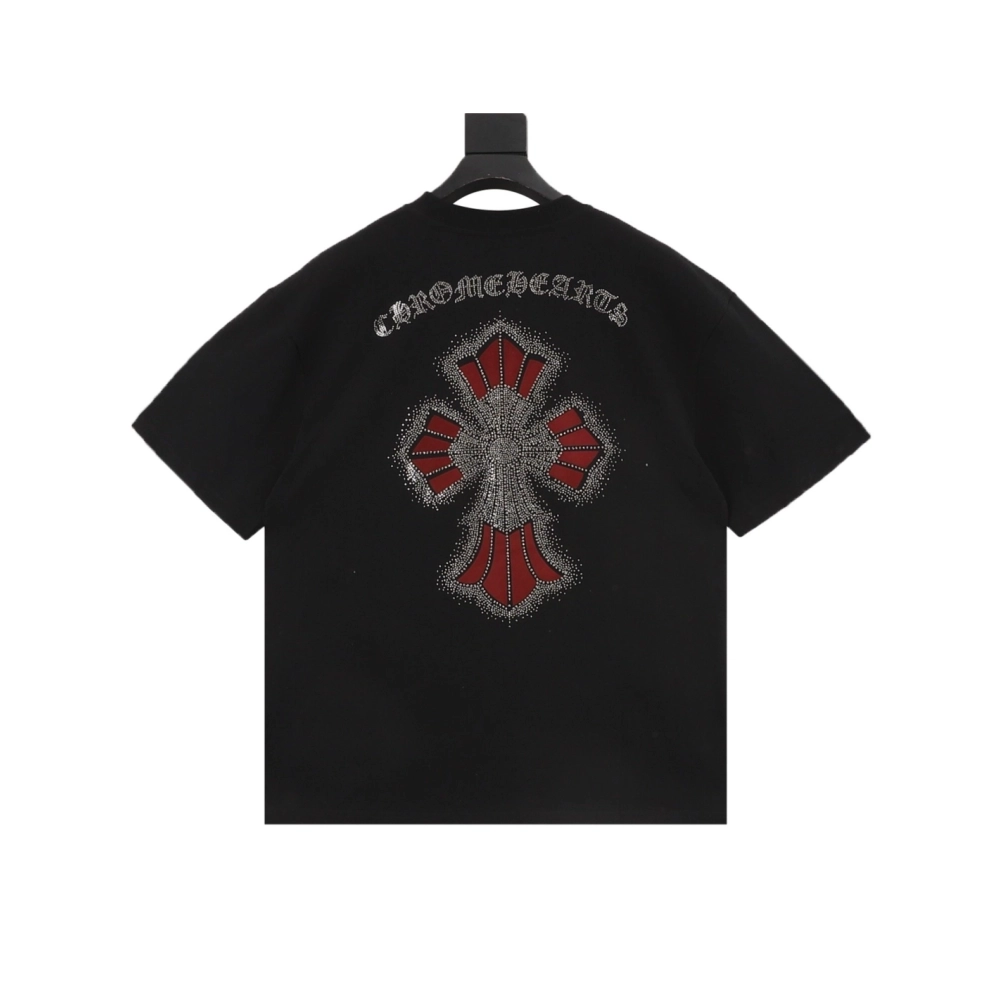 Chrome Hearts Rhinestone Cross Short Sleeve 154