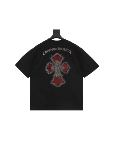 Chrome Hearts Rhinestone Cross Short Sleeve 154