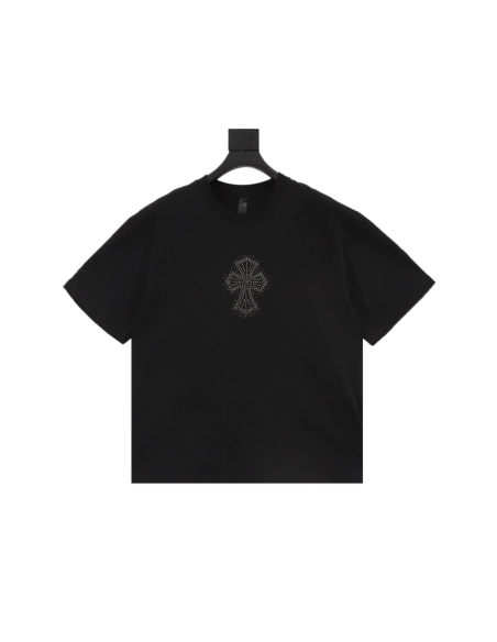 Chrome Hearts Rhinestone Cross Short Sleeve 154