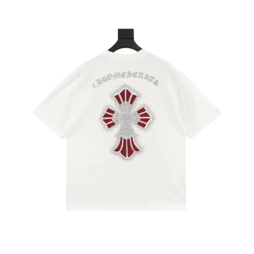 Chrome Hearts Rhinestone Cross Short Sleeve 155
