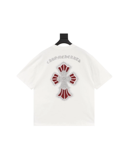 Chrome Hearts Rhinestone Cross Short Sleeve 155