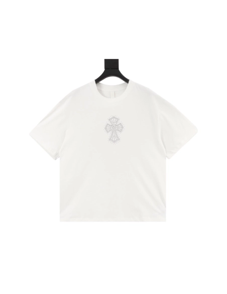 Chrome Hearts Rhinestone Cross Short Sleeve 155