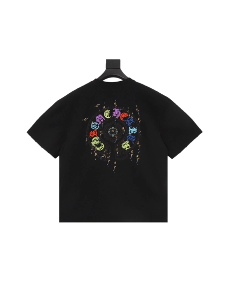 Chrome Hearts Colorful Horseshoe Patch Embroidery Short Sleeve 166