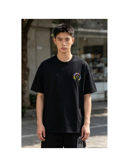Chrome Hearts Colorful Horseshoe Patch Embroidery Short Sleeve 166