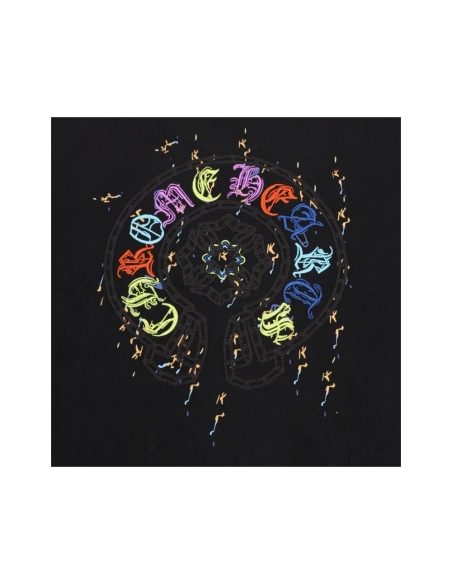 Chrome Hearts Colorful Horseshoe Patch Embroidery Short Sleeve 166