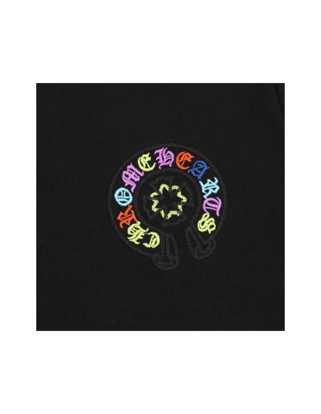 Chrome Hearts Colorful Horseshoe Patch Embroidery Short Sleeve 166