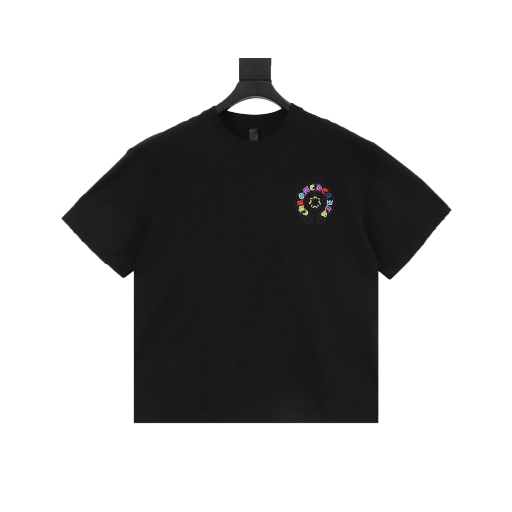 Chrome Hearts Colorful Horseshoe Patch Embroidery Short Sleeve 166