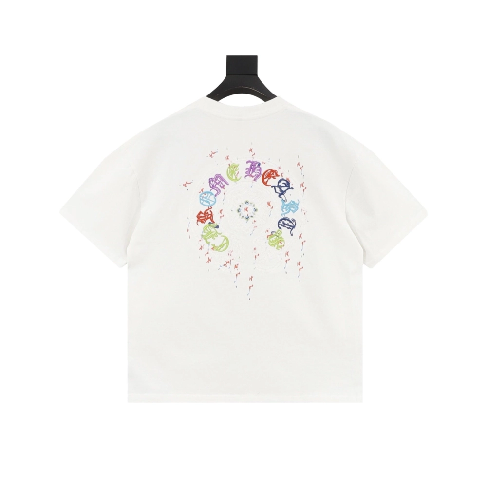 Chrome Hearts Colorful Horseshoe Patch Embroidery Short Sleeve 167