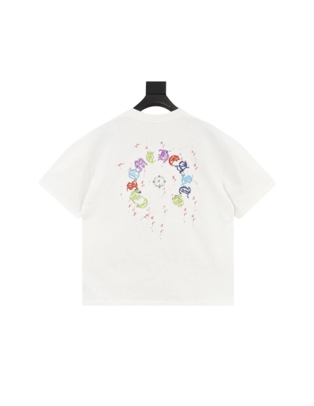 Chrome Hearts Colorful Horseshoe Patch Embroidery Short Sleeve 167