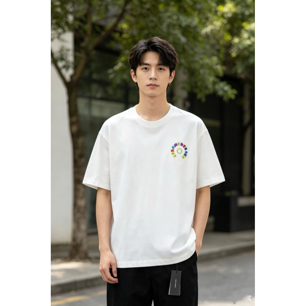 Chrome Hearts Colorful Horseshoe Patch Embroidery Short Sleeve 167
