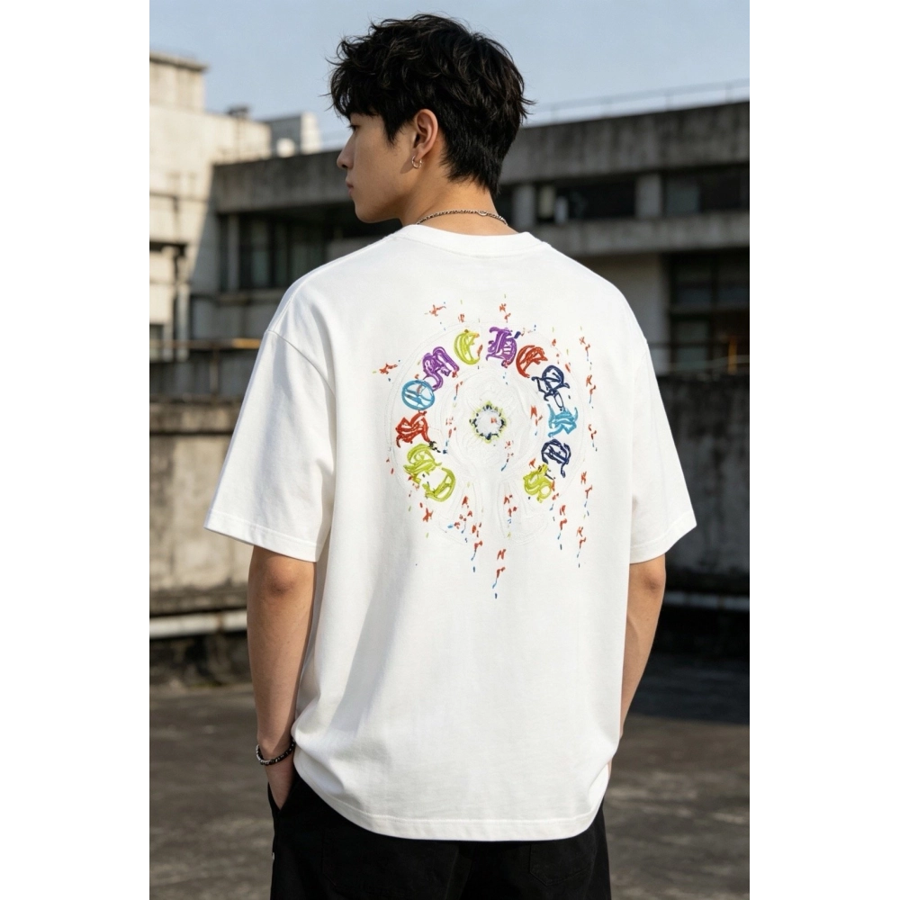 Chrome Hearts Colorful Horseshoe Patch Embroidery Short Sleeve 167