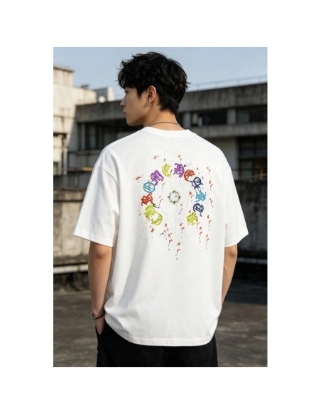 Chrome Hearts Colorful Horseshoe Patch Embroidery Short Sleeve 167