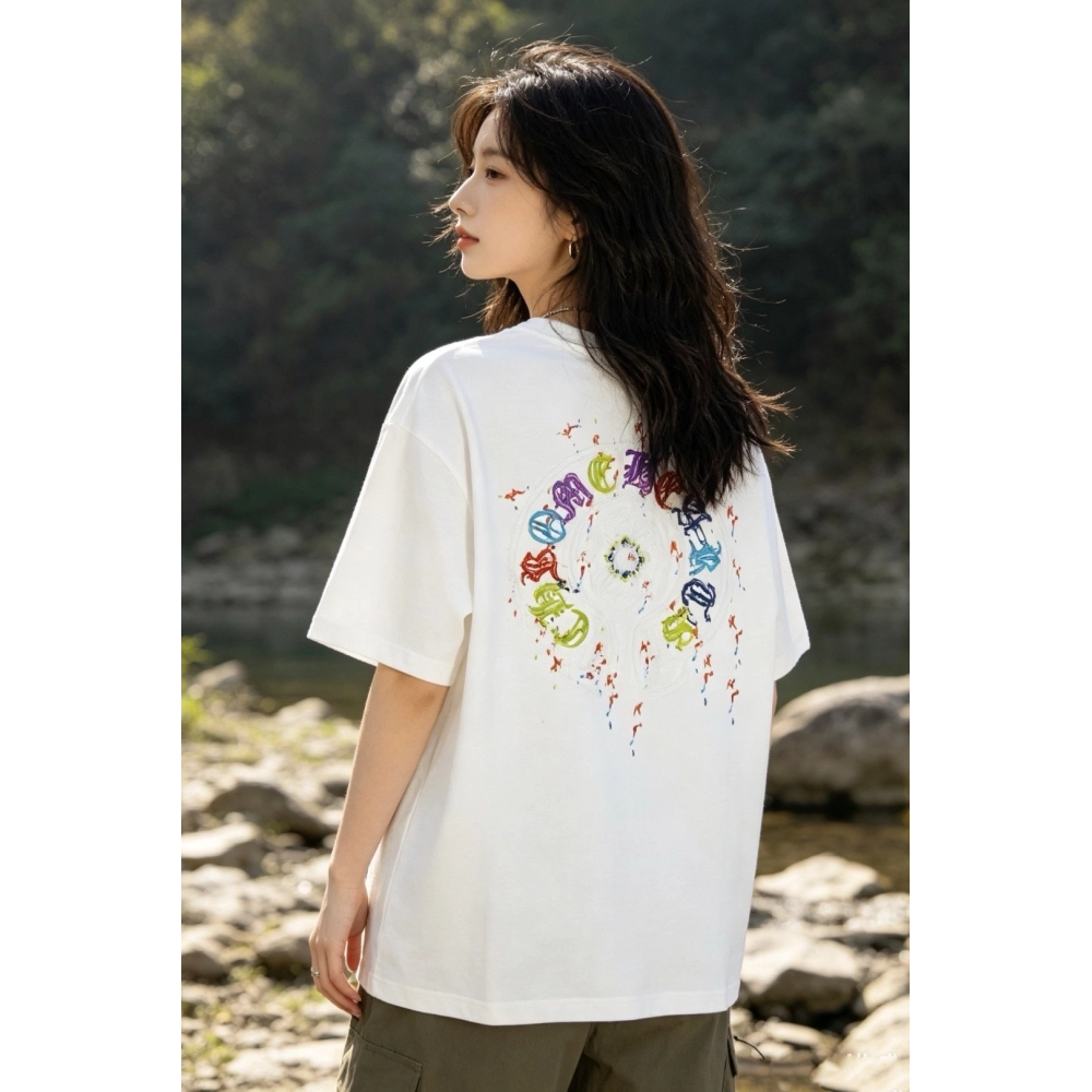 Chrome Hearts Colorful Horseshoe Patch Embroidery Short Sleeve 167