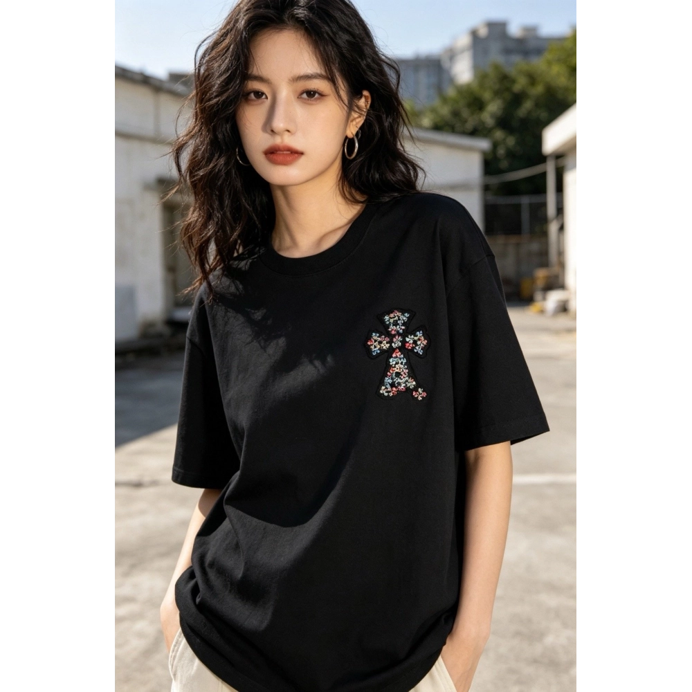 Chrome Hearts Colorful Cross Patch Embroidery Short Sleeve 168