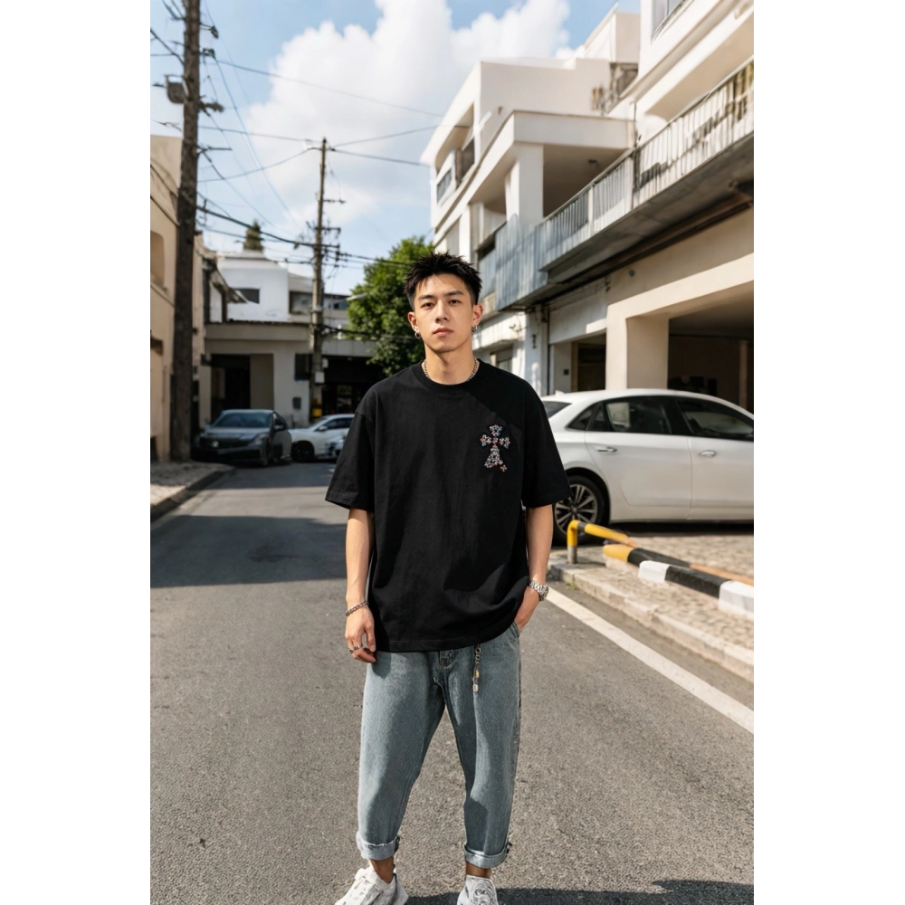 Chrome Hearts Colorful Cross Patch Embroidery Short Sleeve 168