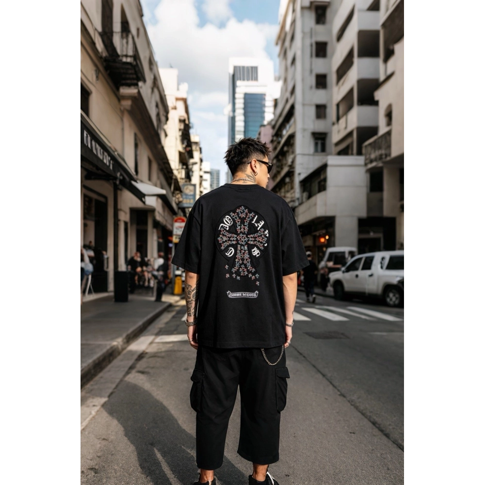 Chrome Hearts Colorful Cross Patch Embroidery Short Sleeve 168