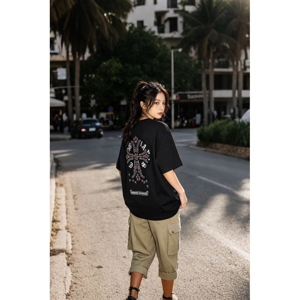Chrome Hearts Colorful Cross Patch Embroidery Short Sleeve 168