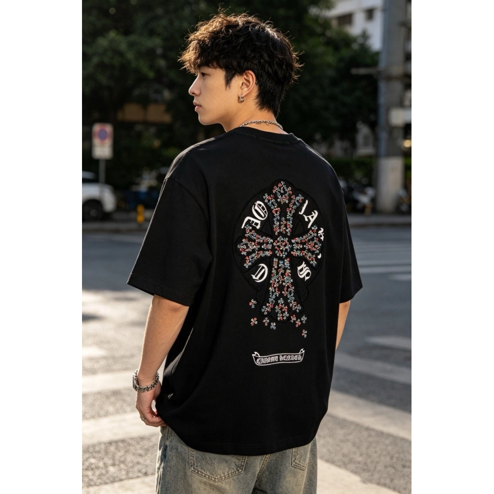 Chrome Hearts Colorful Cross Patch Embroidery Short Sleeve 168