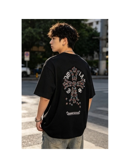 Chrome Hearts Colorful Cross Patch Embroidery Short Sleeve 168