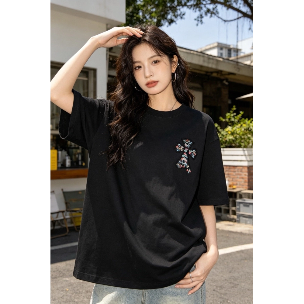 Chrome Hearts Colorful Cross Patch Embroidery Short Sleeve 168