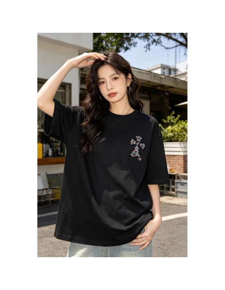 Chrome Hearts Colorful Cross Patch Embroidery Short Sleeve 168