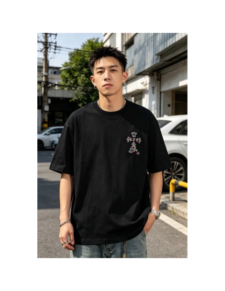 Chrome Hearts Colorful Cross Patch Embroidery Short Sleeve 168