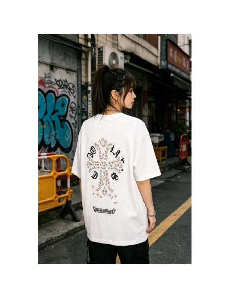 Chrome Hearts Colorful Cross Patch Embroidery Short Sleeve 169