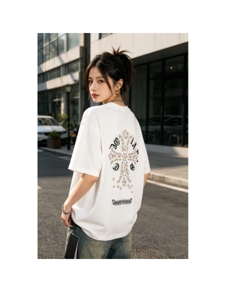 Chrome Hearts Colorful Cross Patch Embroidery Short Sleeve 169