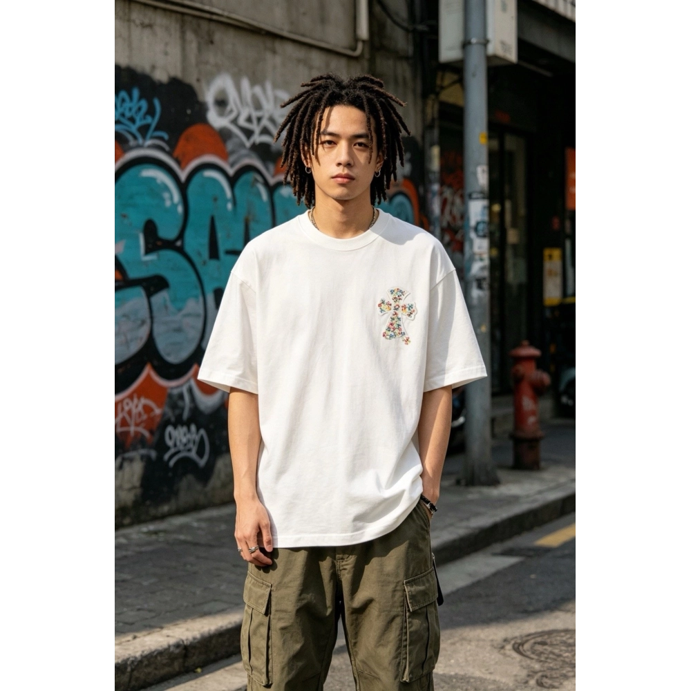 Chrome Hearts Colorful Cross Patch Embroidery Short Sleeve 169