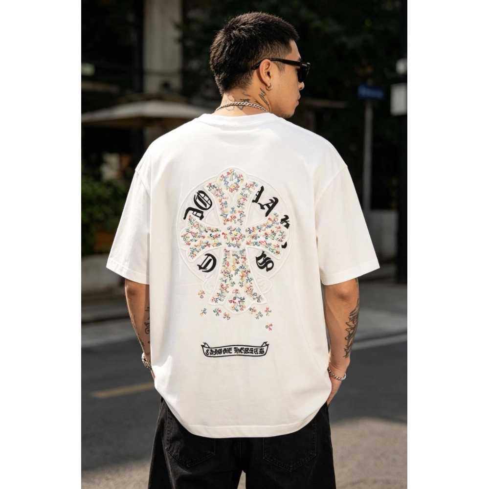Chrome Hearts Colorful Cross Patch Embroidery Short Sleeve 169