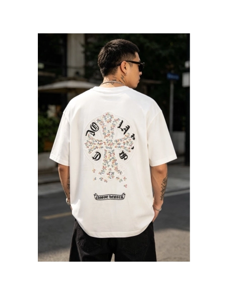 Chrome Hearts Colorful Cross Patch Embroidery Short Sleeve 169