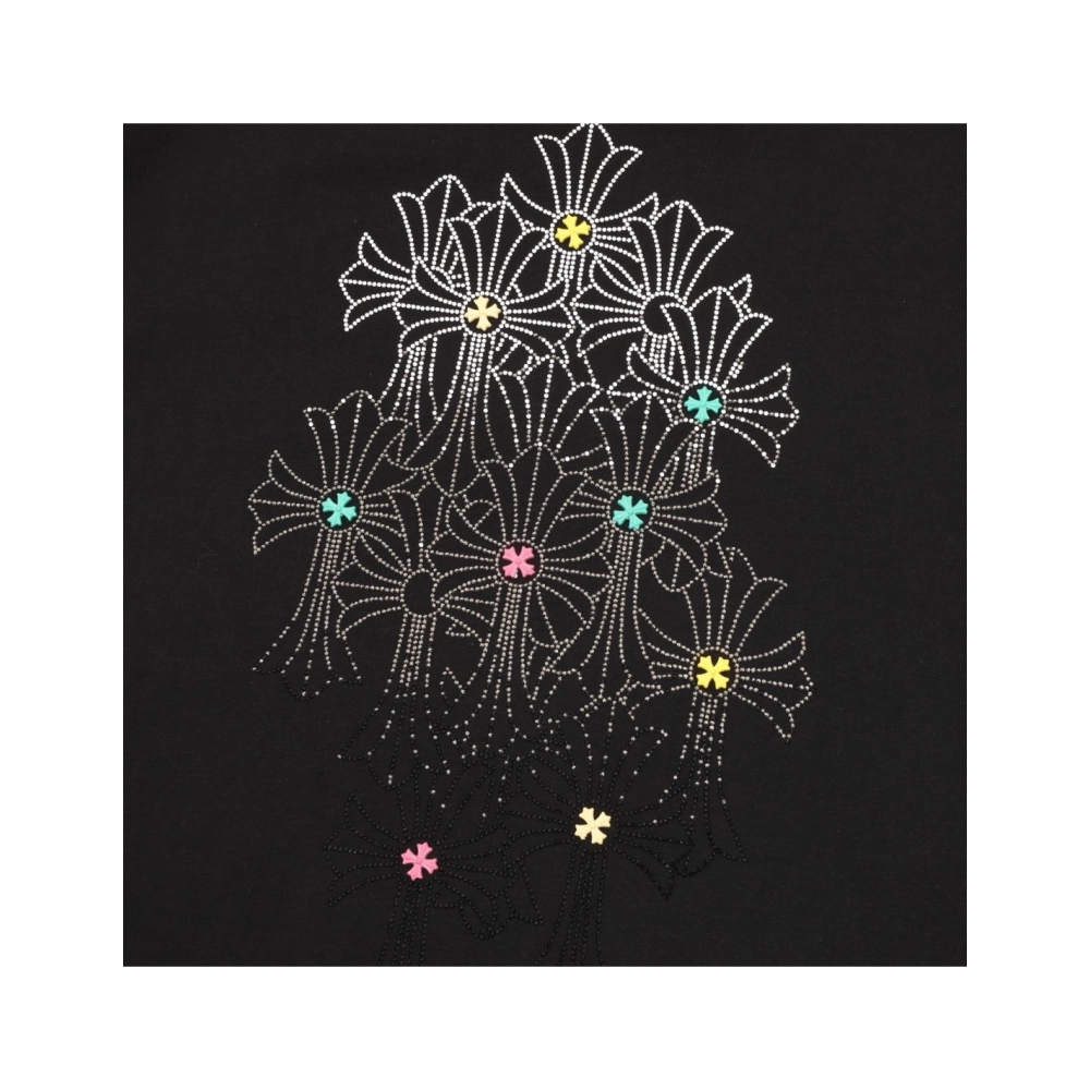 Chrome Hearts Cross Rhinestone Short Sleeve 176