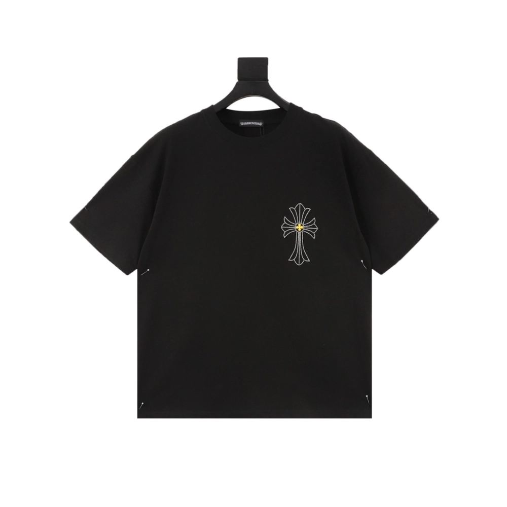 Chrome Hearts Cross Rhinestone Short Sleeve 176