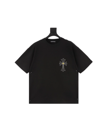 Chrome Hearts Cross Rhinestone Short Sleeve 176