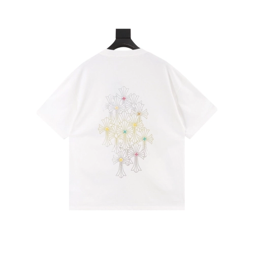 Chrome Hearts Cross Rhinestone Short Sleeve 177