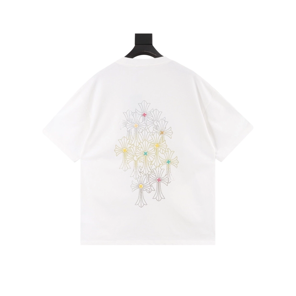 Chrome Hearts Cross Rhinestone Short Sleeve 177
