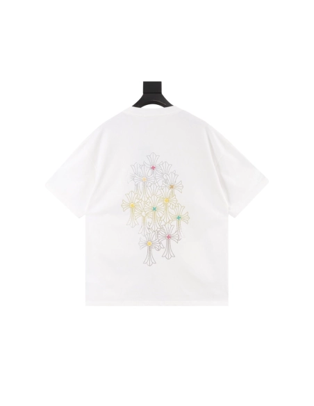 Chrome Hearts Cross Rhinestone Short Sleeve 177