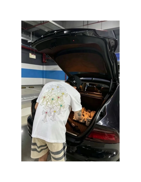 Chrome Hearts Cross Rhinestone Short Sleeve 177
