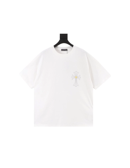 Chrome Hearts Cross Rhinestone Short Sleeve 177