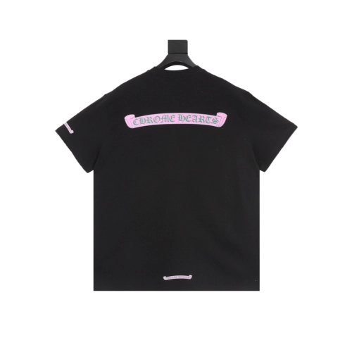 Chrome Hearts Pink & Green Sanskrit Scroll Print Short Sleeve 192