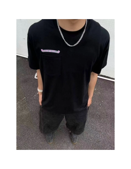 Chrome Hearts Pink & Green Sanskrit Scroll Print Short Sleeve 192
