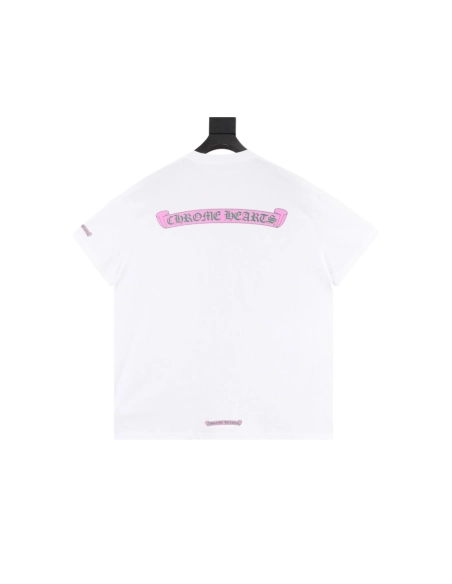 Chrome Hearts Pink & Green Sanskrit Scroll Print Short Sleeve 193